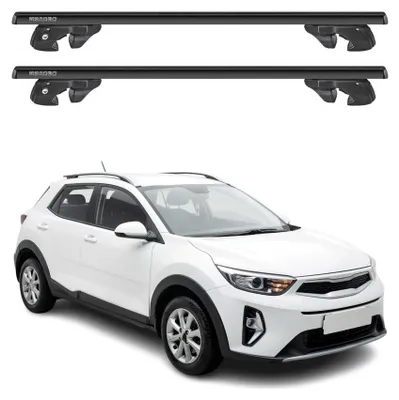 Produktbild von Dachträger Grundtäger für Kia Stonic 2017-2026 Aluminium 90kg Schwarz 2tlg, KI-generiertes Bild
