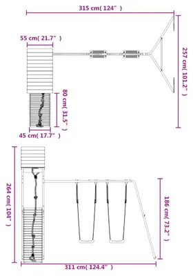 Imagen del producto de vidaXL: Torre de juegos, madera de haya tratada