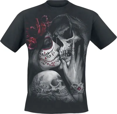 Produktbild von Spiral T-Shirt Herren Dead Kiss schwarz Gothic, Horror, Rockwear 100% Baumwolle L
