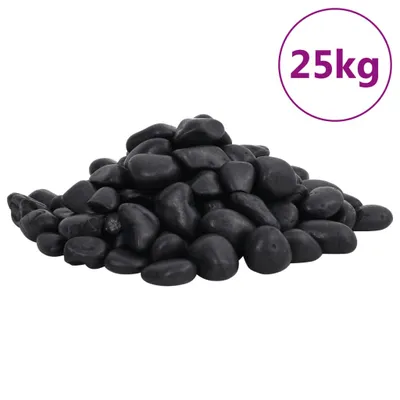 Immagine prodotto di vidaXL Ciottoli levigati 25 kg nero 2-5 cm