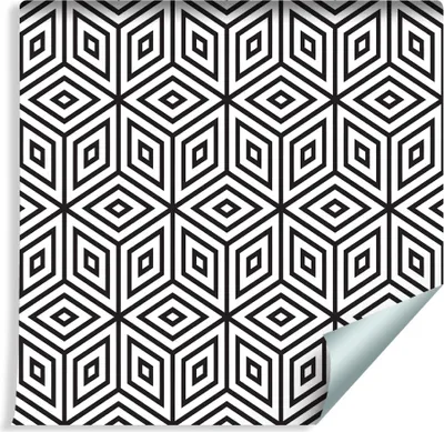 Zdjęcie produktu dla Tapeta Abstrakcyjna Optyczna GEOMETRYCZNA W Rolce Sześciany Romby w Dekoracja ścienna z efektem 3D