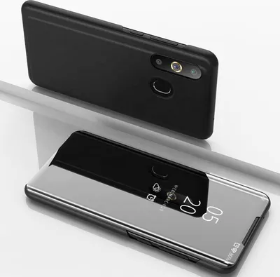 Produktbild von Handyhülle für Samsung Galaxy A50 Smart Cover Schutzhülle Clear View Case Schwarz