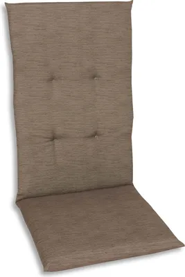 A single chair cushion is shown against a white background.
