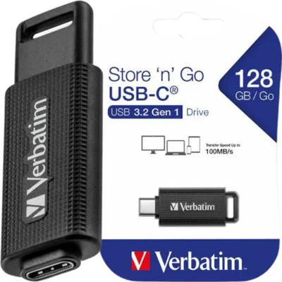Zdjęcie produktu dla Verbatim Pendrive 128Gb Usb-C Czarny/ Black 49459