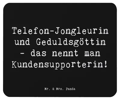 Produktbild von Mr. & Mrs. Panda Mauspad Spruch Meisterin Kundensupport - Schwarz - Geschenk, Mouse Pad, Beruf, pc mousepad, Serviceorientiert, Support, personalisierte Geschenke, Berufe