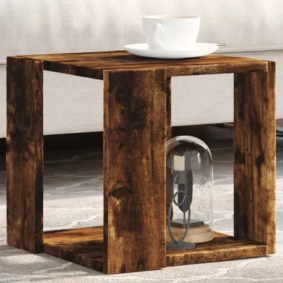 Produktbild von "Rabatt" Couchtisch modern - Wohnzimmertisch - Einfache Montage - Räuchereiche 32x32x30 cm Holzwerkstoff - Kaffeetisch CC23489