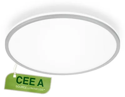 Image de Briloner Lana A Lampe de plafond LED, CEE A source lumineusec*, plafonnier led, lumière indirecte, lumière blanc neutre, chrome mat, Ø33 x 6 cm