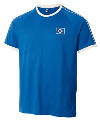 Produktbild von HSV T-Shirt Elko Hamburger SV, Offizieller Fanartikel, Königsblaues T-Shirt mit weißem Raute-Logo und Off-White Details, 100% Baumwolle