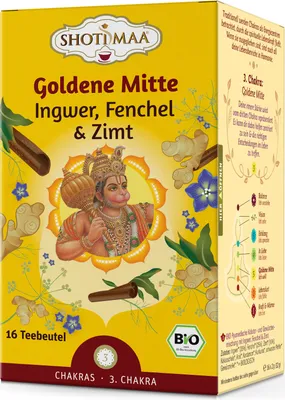 Produktbild von Shoti Maa - Goldene Mitte - Ingwer, Fenchel & Zimt - 16x2g