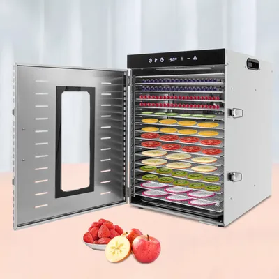 Zdjęcie produktu dla Dehydrator ze stali nierdzewnej z 16 półkami Dehydrator odwadniacz owoców odwadniacz warzyw regulowana temperatura