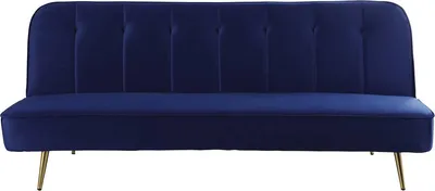 Image de Canapé Clic Clac en velours "James" - 180 x  83 x 75 cm - 3 places - Bleu foncé