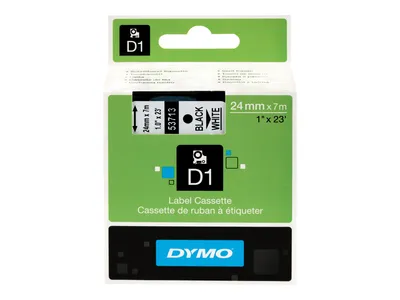 Immagine prodotto di DYMO D1 - Selbstklebende Etiketten - Schwarz auf Weiß - Rolle (2,4 cm x 7 m) - 1 Rolle(n) (53713)