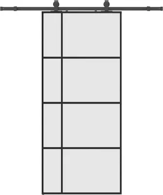 Zdjęcie produktu dla vidaXL Drzwi przesuwne z okuciem czarne 90x205 cm szkło ESG