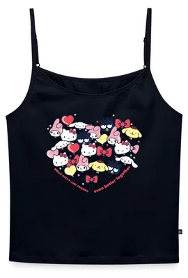 Produktbild von Spreadshirt Hello Kitty And Friends Ballons Bio Spaghetti Top Damen, XXL, Navy
