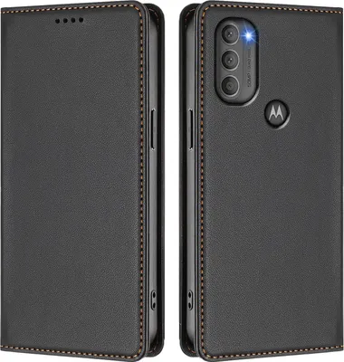 Obrázek produktu pro Kožené pouzdro pro Motorola Moto G71 5G, magnetické flipové pouzdro zPolyuretankůže se stojánkem Černá