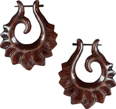 Produktbild von Holzohrstecker Tribal glänzend