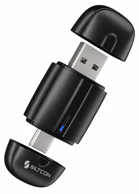 Productafbeelding van Siltcon® 2-in-1 Geschikt voor Carplay Dongle - Geschikt voor Android Auto Dongle - Draadloos -USB-A & USB-C - Zwart - Ultra Compact