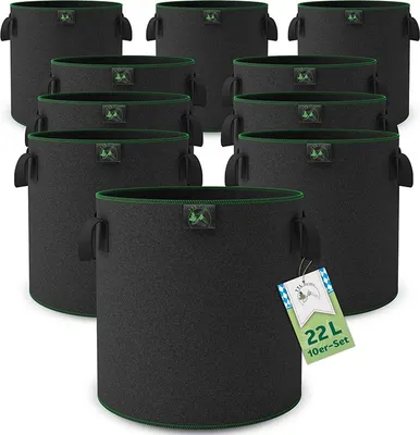 Produktbild von TTL GARDEN Pflanzsack 22L – 10er Set Filz & Vliesstoff für Balkon & Garten