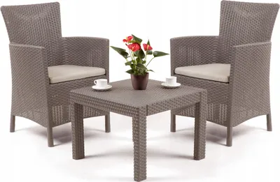 Produktbild von Allibert Balkon- und Gartenmöbel-Set Rosario inkl. Sitzauflagen, Farbe Cappucino