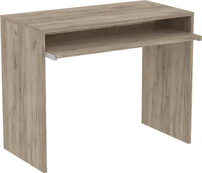 Immagine prodotto di Milani Home - scrivania moderna 90 x 45 x 74 cm con porta tastiera, rovere grigio, per studio e ufficio