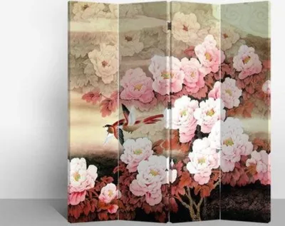 Image de Fine Asianliving Paravent Séparation de pièce Mur espagnol Room Divider Séparateur de pièce Protection visuelle Japonais Oriental Chinois L160xH180cm Toile imprimée double face Asiatique