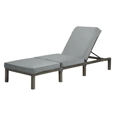 Produktbild von SVITA PEACH Gartenliege Sonnenliege Relaxliege Polsterauflage Klappbar Polyrattan Grau