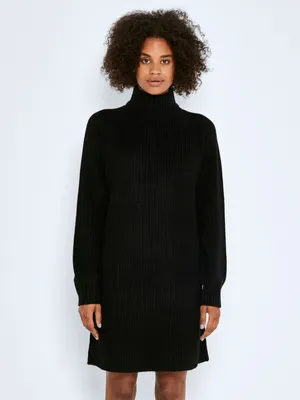 Zdjęcie produktu dla Dzianinowa sukienka z długim rękawem mini sweter ze stójką NMTIMMY | S