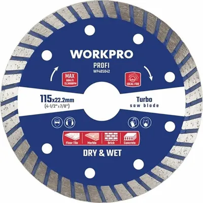 Obrázok produktu pre Diamantový rezný kotúč Workpro Profi Turbo