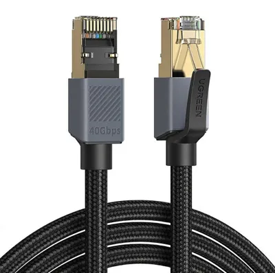 Produktbild von LAN Ethernet Netzwerkkabel RJ45 Cat 8 F/FTP, 40 Gbps, 1 m, Ugreen NW343, Schwarz