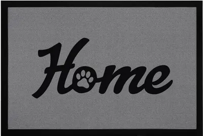 Produktbild von Fußmatte Home Pfote Hund Katze Türmatte für Haustierbesitzer rutschfest & waschbar Moonworks® schwarz 60x40cm