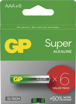 Immagine prodotto di GP batterie alcaline SUPER AAA (LR03) 6 pz, B0111V