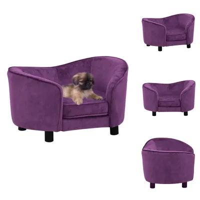 Obrázok produktu pre vidaXL Pohovka pre psov bordová červená 69x49x40 cm plyš - Pelechy pre psov