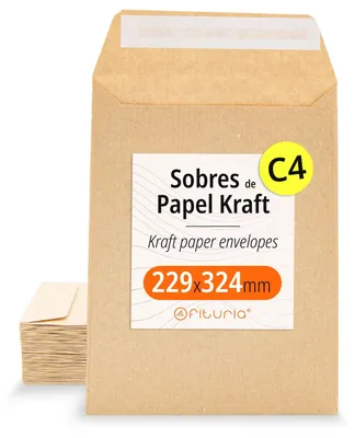 Kraft Umschläge mit Silikonband, 229 x 324 mm, 1000 Stück