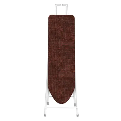 A closed ironing board on a white background.
