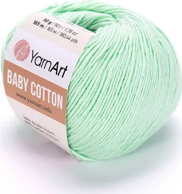 Produktbild von YarnArt Baby Baumwolle 435 Minze - Weiche, strapazierfähige 50g/165m Wolle