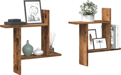 Produktbild von Maison Exclusive - Wandregale 2 Stk. Altholz-Optik 50x12x50 cm Holzwerkstoff