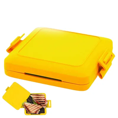 Produktbild von Sandwichmaker, Mikrowellen Sandwichmaker, antihaftbeschichtet, Backform für frühstück, einfache reinigung Backblech,gelb
