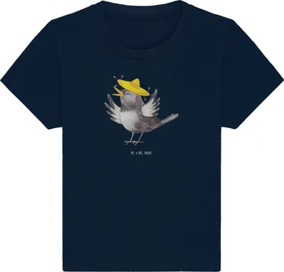 Produktbild von Mr. & Mrs. Panda Babyshirt Rabe Sombrero 24. - 36. Monat - French Navy - Geschenk, Kleinkind Shirt, Spruch Positiv, Baby , Vogel, T-Shirt, Lustige Sprüche, Elster