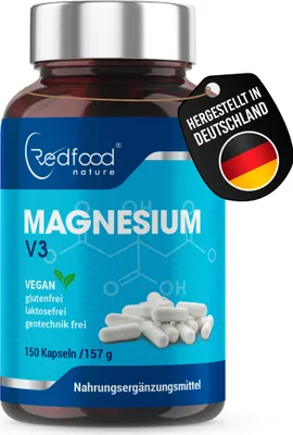 Produktbild von Magnesium V3 , 300 mg elementares Magnesium mit 24h Depot-Effekt, 180 Kaspeln  für 6 Monate