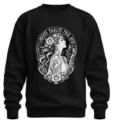 Imagen del producto de LIBERTAD, IGUALDAD, ¡QUE SE JODAN! (AFD). Camiseta con estampado "Rose Frau", sarcasmo, para manifestación. Color: . Talla: L