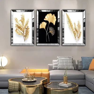 Imagen del producto de Wallity, Huhu402 - Cuadro decorativo de MDF y plexiglás (3 unidades), 40 x 60 cm, multicolor, 100% MDF