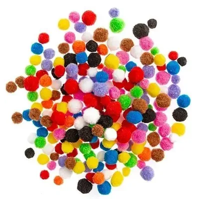 Obrázek produktu pro Pompony poliestrowe DpCraft mix kolorów 300 sztuk