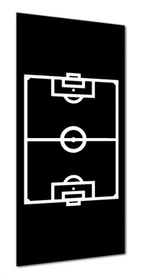 Produktbild von Wallario selbstklebende Duschrückwand 70 x 200 cm mit Motiv Fußball - Fußballfeld in Schwarz-Weiß - Wandverkleidung mit Hochglanzlaminat in Glasoptik