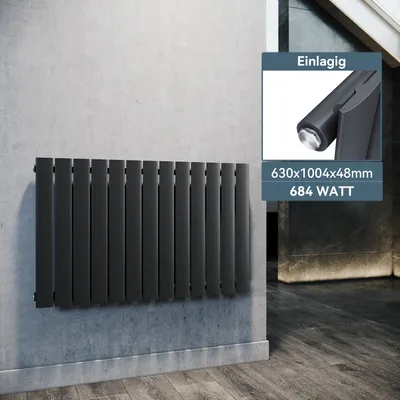 Zdjęcie produktu dla SONNI 630×1004mm Antracyt Jednowarstwowy grzejnik płytowy Grzejnik pionowy