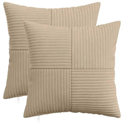 Produktbild von vidaXL Kissenbezug 2 pcs ALMELO Taupe 45 x 45 cm Cord