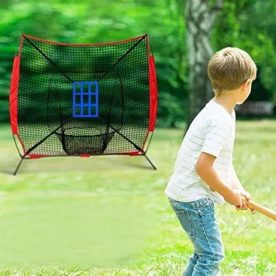 Productafbeelding van Trainingsnet voor honkbal en softbal, geschikt voor het oefenen van slaan. Draagbaar sportnet voor training, hulpmiddel voor precisieoefeningen met een werpapparaat. Zo-net