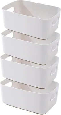 Aufbewahrungsbox Kunststoff mit Griffen - Organizer für Küche und Badezimmer (Grau, 25×18×10 cm)