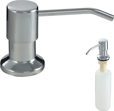 Immagine prodotto di dispenser di detersivo gospo, dispenser di sapone in 4 varianti di colore per installazione su lavabo, dispenser estetico con flacone cromato da 400 ml