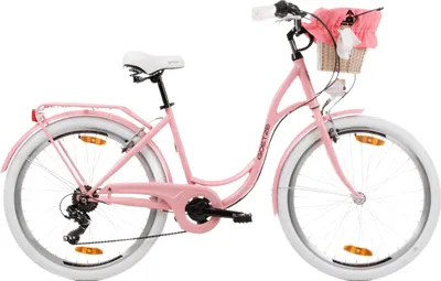 Obrázok produktu pre Dámsky mestský bicykel Goetze Mood 26" – 6 rýchlostí, oceľový rám 17", LED osvetlenie, košík