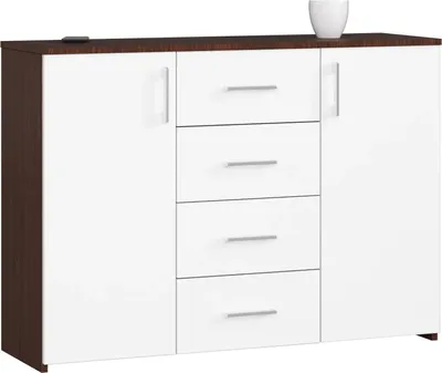 Produktbild von Akord Sideboard Wenge/Weiß 110X35X80 Cm